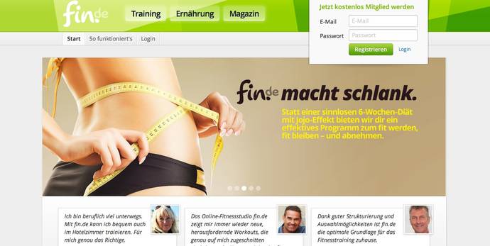 Online Fitness für zuhause bei fin.de