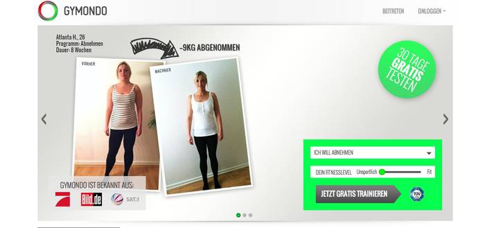 Online Fitness für zuhause bei Gymondo.de