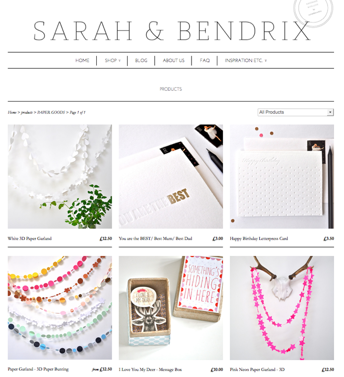 Sarah & Bendix Online Shop